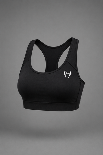 Women's High Impact Sports Bra – Black | Racerback Gym & Workout Bra