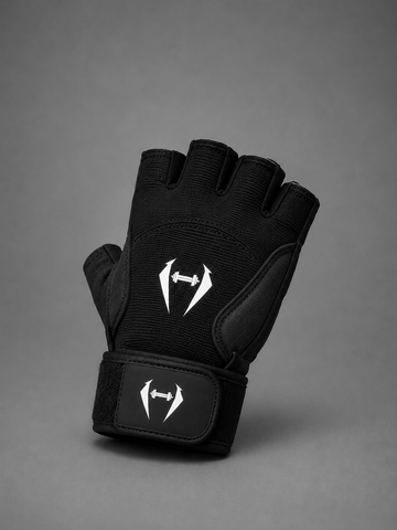 Half Finger Gym Gloves – Black | Premium Weight Lifting & Fitness Training Gloves