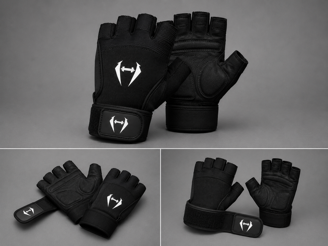 Half Finger Gym Gloves – Black | Premium Weight Lifting & Fitness Training Gloves