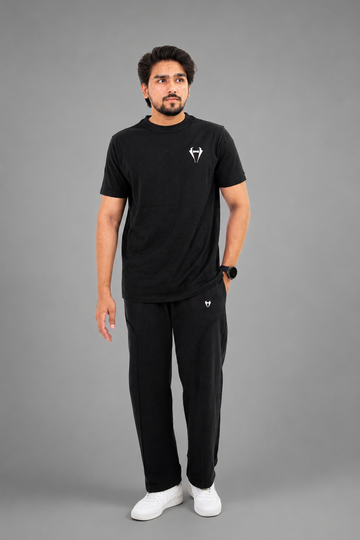 Men's Premium Black Cotton T-Shirt – Casual Athleisure Co-Ord Outfit