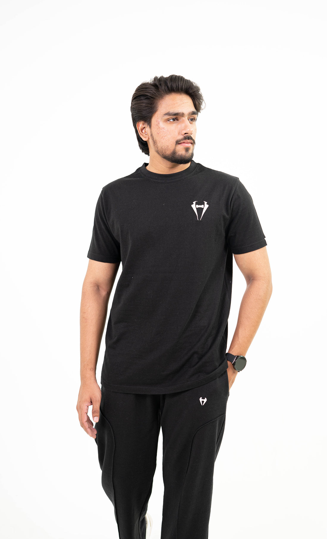 Men's Premium Black Cotton T-Shirt – Casual Athleisure Co-Ord Outfit