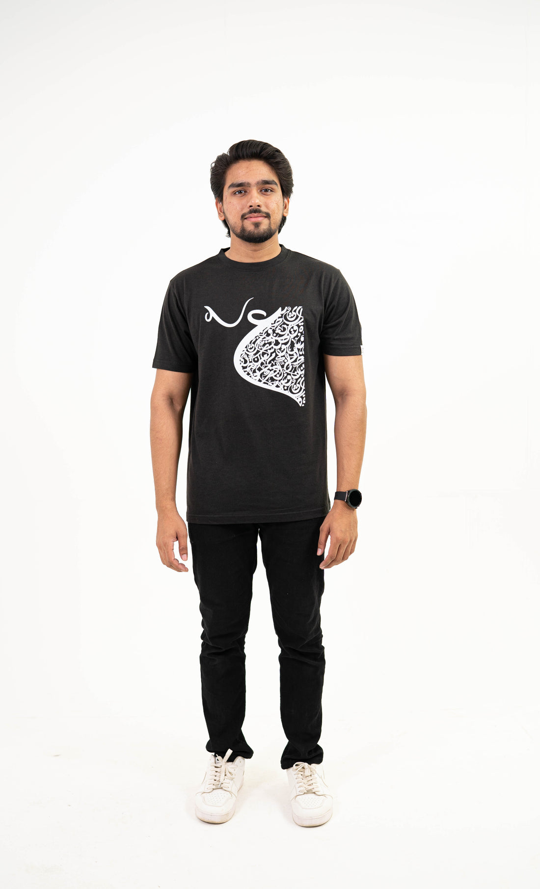The Alif Noir Tee | Premium Black Graphic T-Shirt for Men