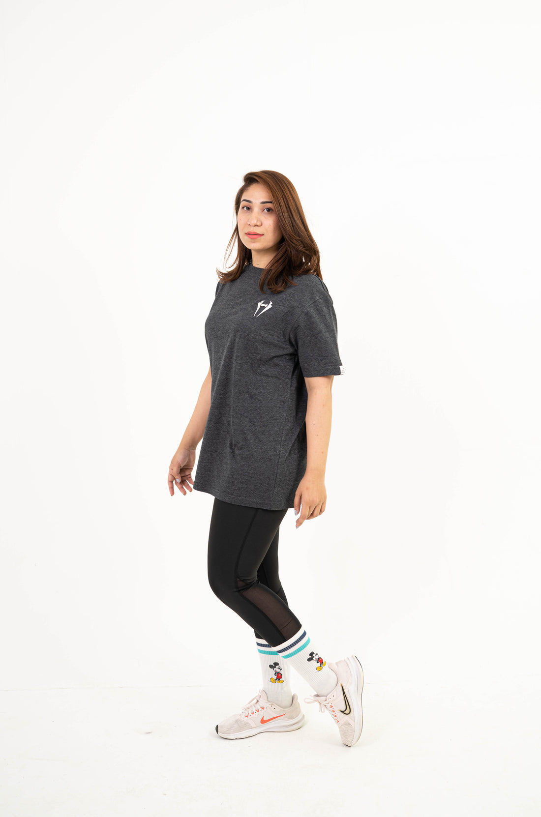 Women's Premium Plain Cotton T-Shirt – Dark Charcoal Crew Neck Casual Tee